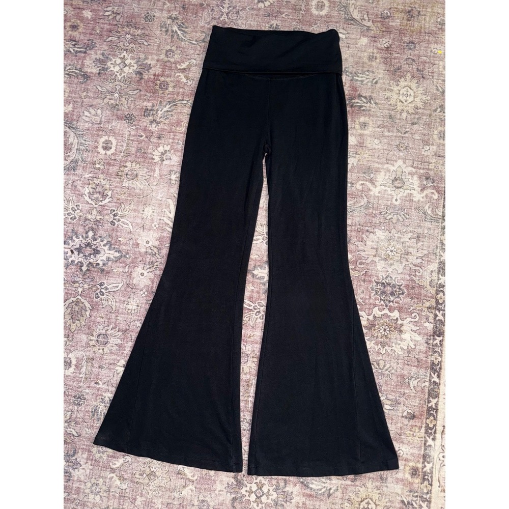 Aerie OFFLINE OG Foldover Super Flare High Rise Leggings Black Medium DD9065-010